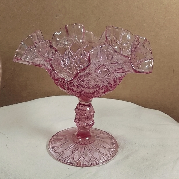 Gorgeous lavender Fenton fluted compote